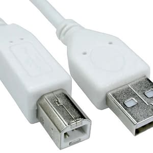 CABLE USB 2.0 2M  USB-A TO USB-B WHITE