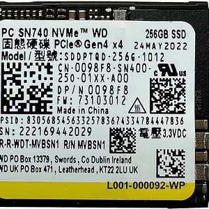 SSD WD 256GB M.2 Nvme PCI Express 4.0 4000MB/s - 2000MB/s 2230 SN740